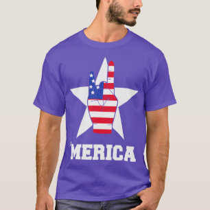 Merica Rock Sign 4. Juli Amerikaner T-Shirt