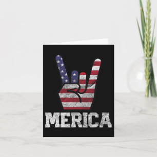 Merica Rock Sign 4. Juli Vintage amerikanische Fla Karte