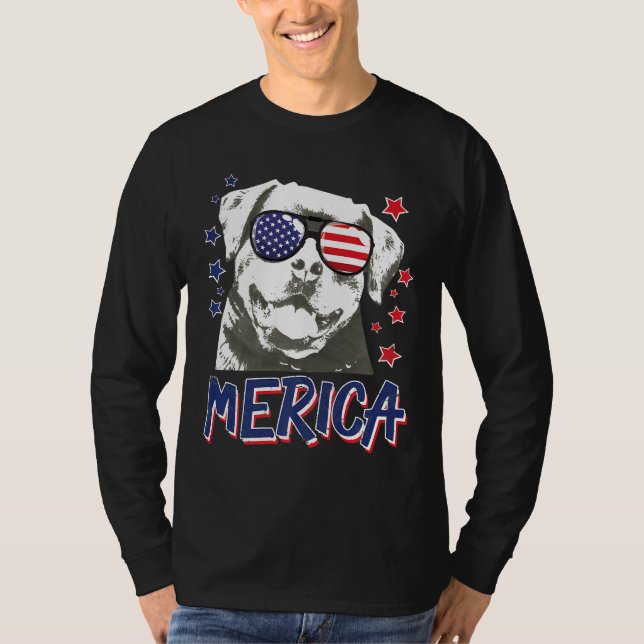 Merica Rottweilers Dog 4. Juli US-Geschenk Premiu T-Shirt (Vorderseite)