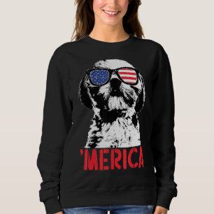 Merica Shih Tzu Dog American Flag Sonnenbrille 4th Sweatshirt