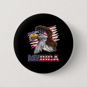 Merica Shirt American Bylle Eagle Mullet Stars und Button