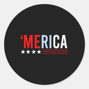 Merica Shirt für Männer Kinder Jungen Mädchen USA Runder Aufkleber