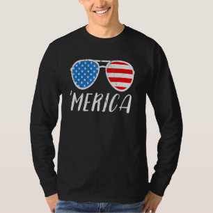 Merica Sonnenbrille 4. Juli American Flag Apparel T-Shirt
