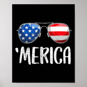 Merica Sonnenbrille 4. Juli Für Männer Frauen Kind Poster
