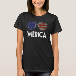 Merica Sonnenbrille 4. Juli Jungs Mädchen Männer F T-Shirt