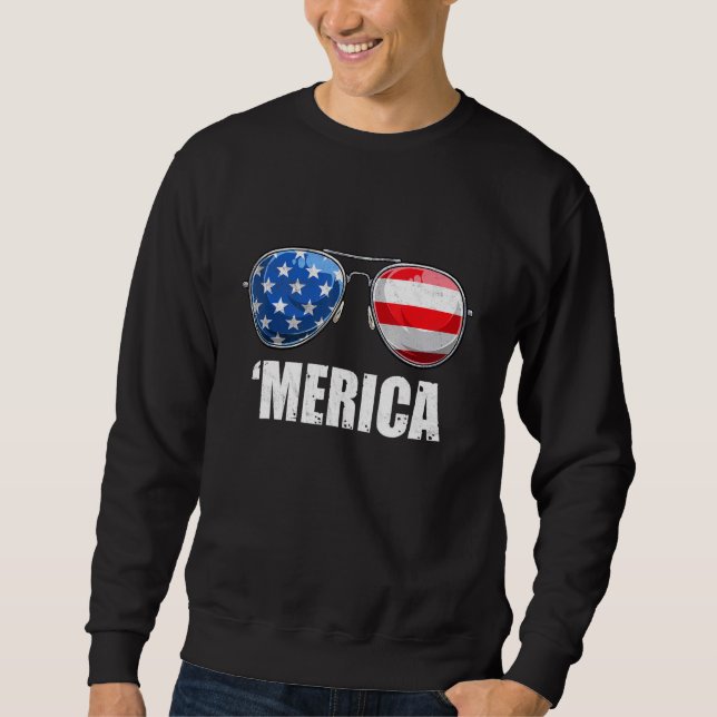 Merica Sonnenbrille 4. Juli Kinder Jungen Mädchen  Sweatshirt (Vorderseite)