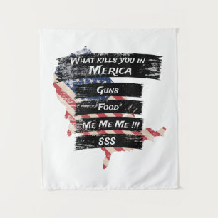 Merica Spaß America USA Funny Patriotism Wandteppich