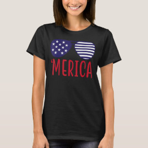 Merica Sunglass Usa Flag 4. Juli Happy Indepen T-Shirt