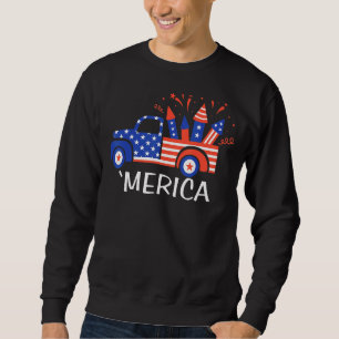 Merica Truck 4. Juli Red White Blue Patriotic Sweatshirt