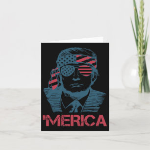 Merica Trump American Flag T Shirt Men Karte