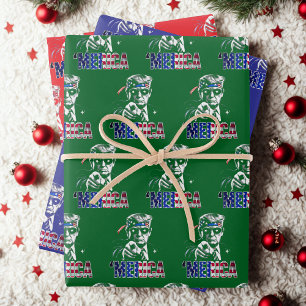 Merica Trump American Flag USA Präsident Trump Geschenkpapier Set