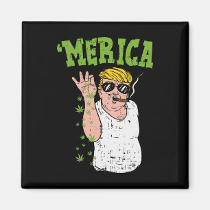 Merica Trump Bae Rauchen Weed Funny Stoner Geschen Magnet