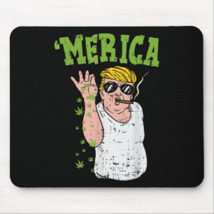 Merica Trump Bae Rauchen Weed Funny Stoner Geschen Mousepad