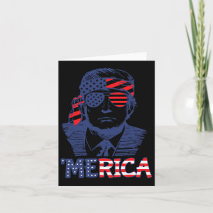 Merica Trump Frohes 4. Juli Trump Amerikanische Fl Karte