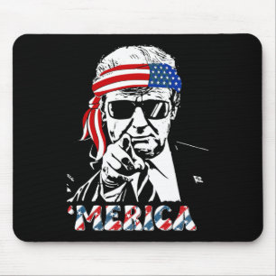 Merica Trump Frohes 4. Juli Trump Amerikanische Fl Mousepad