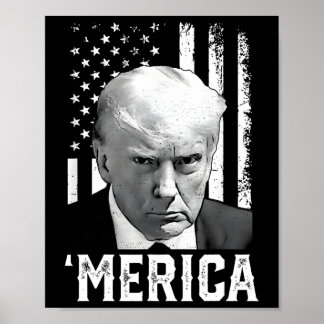 Merica Trump Frohes 4. Juli Trump Amerikanische Fl Poster