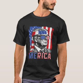 Merica Trump glücklich 4. Juli Funny American Fla T-Shirt