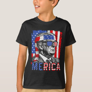 Merica Trump glücklich 4. Juli Funny American Flag T-Shirt