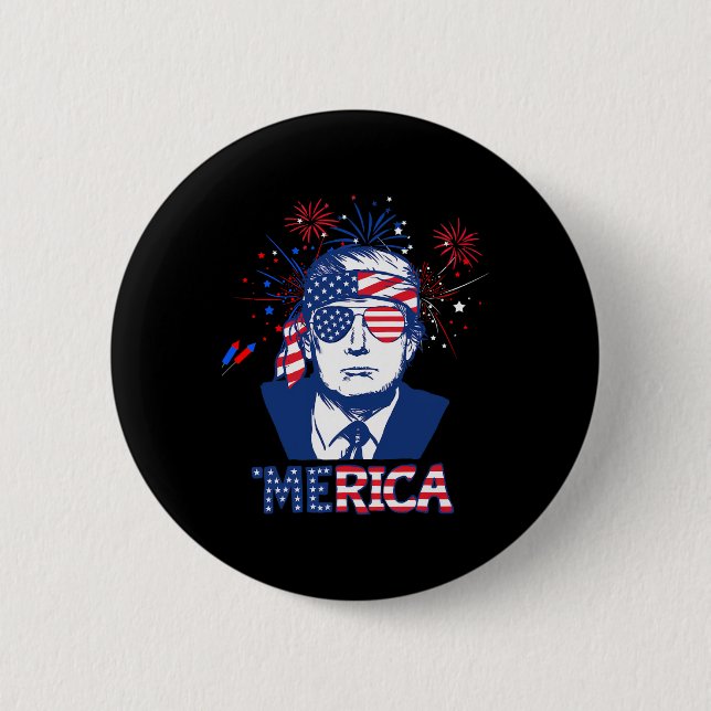 Merica Trump glücklich über den 4. Juli Trump - Am Button (Vorderseite)
