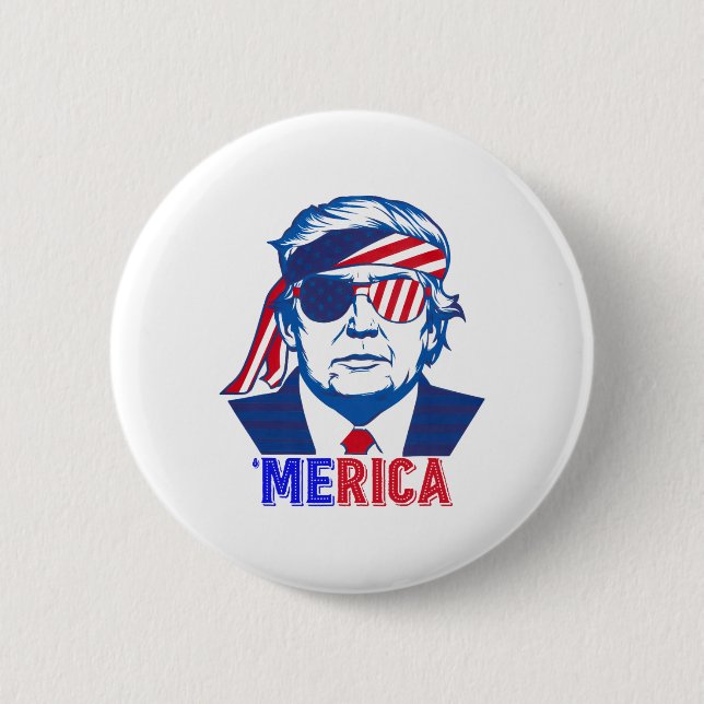 Merica Trump glücklich über den 4. Juli Trump - Am Button (Vorderseite)