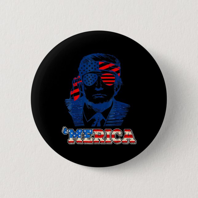 Merica Trump glücklich über den 4. Juli Trump - Am Button (Vorderseite)