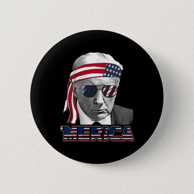 Merica Trump glücklich über den 4. Juli Trump - Am Button (Vorderseite)