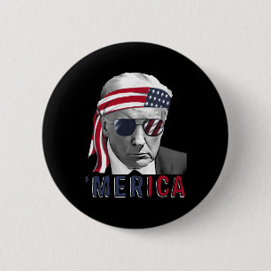 Merica Trump glücklich über den 4. Juli Trump - Am Button