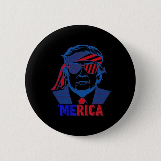 Merica Trump glücklich über den 4. Juli Trump - Am Button (Vorderseite)