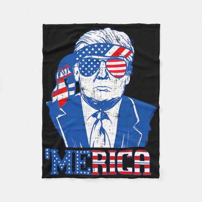 Merica Trump glücklich über den 4. Juli Trump - Am Fleecedecke (Vorderseite)