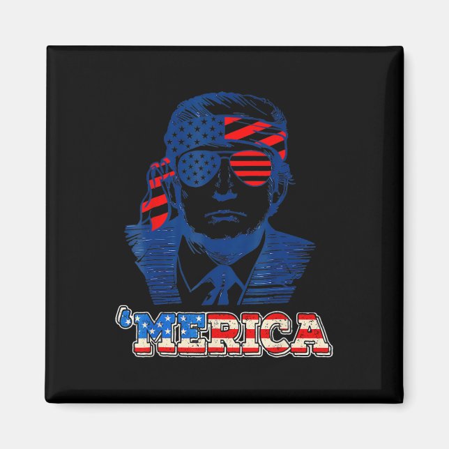 Merica Trump glücklich über den 4. Juli Trump - Am Magnet (Vorne)