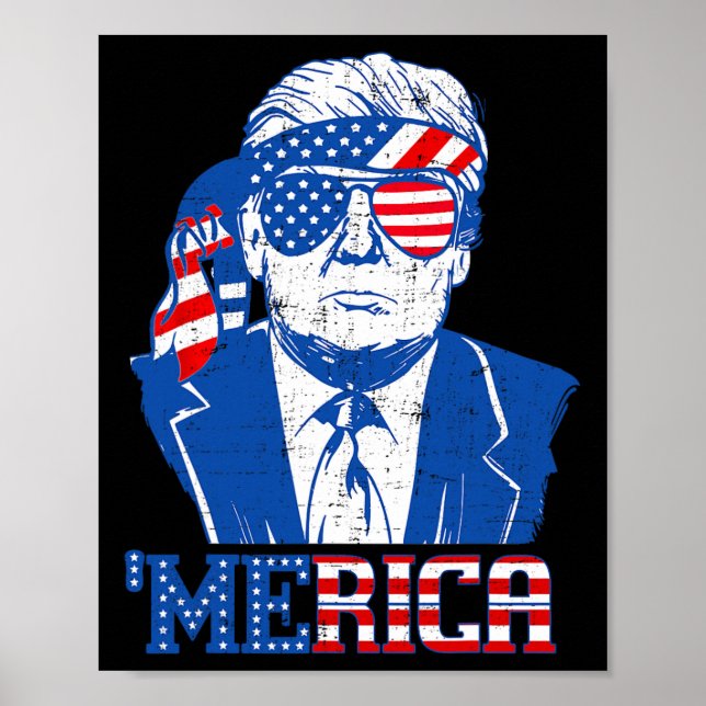 Merica Trump glücklich über den 4. Juli Trump - Am Poster (Vorne)