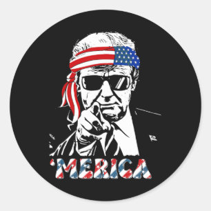 Merica Trump glücklich über den 4. Juli Trump - Am Runder Aufkleber