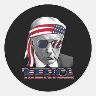 Merica Trump glücklich über den 4. Juli Trump - Am Runder Aufkleber