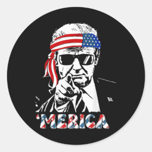 Merica Trump glücklich über den 4. Juli Trump - Am Runder Aufkleber