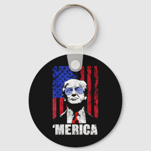 Merica Trump glücklich über den 4. Juli Trump - Am Schlüsselanhänger