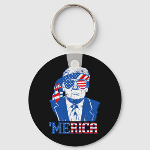 Merica Trump glücklich über den 4. Juli Trump - Am Schlüsselanhänger