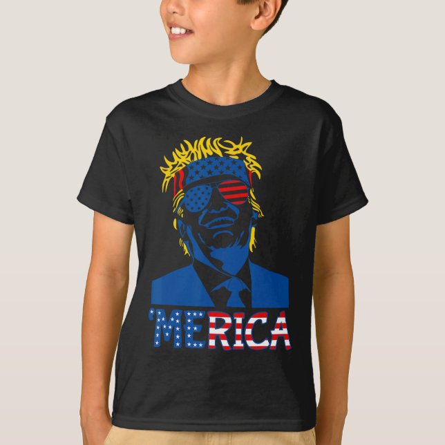 Merica Trump glücklich über den 4. Juli Trump - Am T-Shirt (Vorderseite)