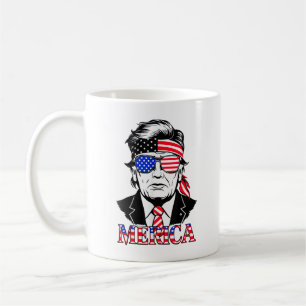"MERICA TRUMP Happy 4. Juli Trump Kaffeetasse