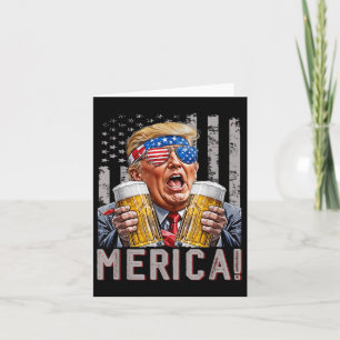 Merica Trump Sungles 4. Juli Funny Beer Drinki Karte