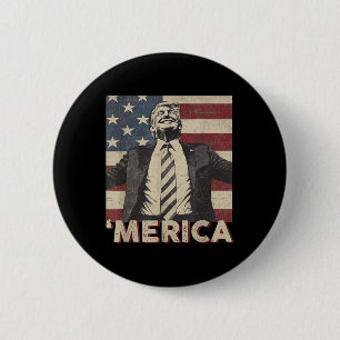 Merica Trump USA Flag 4. Juli Patriot Button