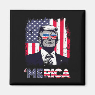 Merica Trump Weihnachts-Shirt 4. Juli Trump Ame Magnet