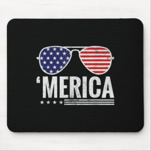 Merica US America Flag Sungles 4. Juli Patriot Mousepad