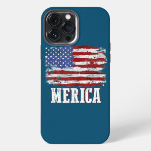 Merica US-Flagge 4. Juli Jungen Mädchen Männer Fra iPhone 13 Pro Max Hülle