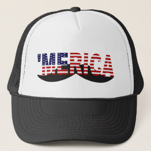 'MERICA US Flaggen-Schnurrbart-Hut Truckerkappe