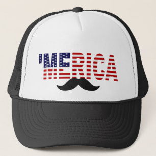'MERICA US Flaggen-Schnurrbart-Hut Truckerkappe