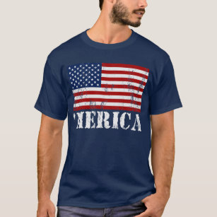 'MERICA US Flaggen-Vintager beunruhigter T - Shirt