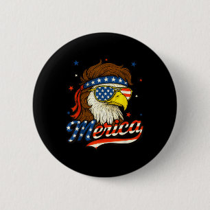 Merica USA American Flag Patriotic 4. Juli Bal Button