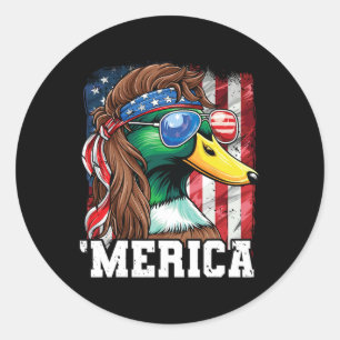 Merica USA American Flag Patriotic 4. Juli Duc Runder Aufkleber
