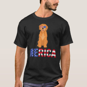 Merica USA Flag Goldendoodle Dog Sonnenbrille 4. T-Shirt