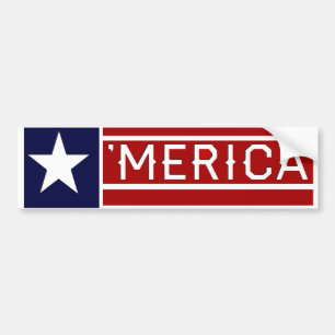 MERICA - USA-Flaggen-Form Customizeable Text Autoaufkleber